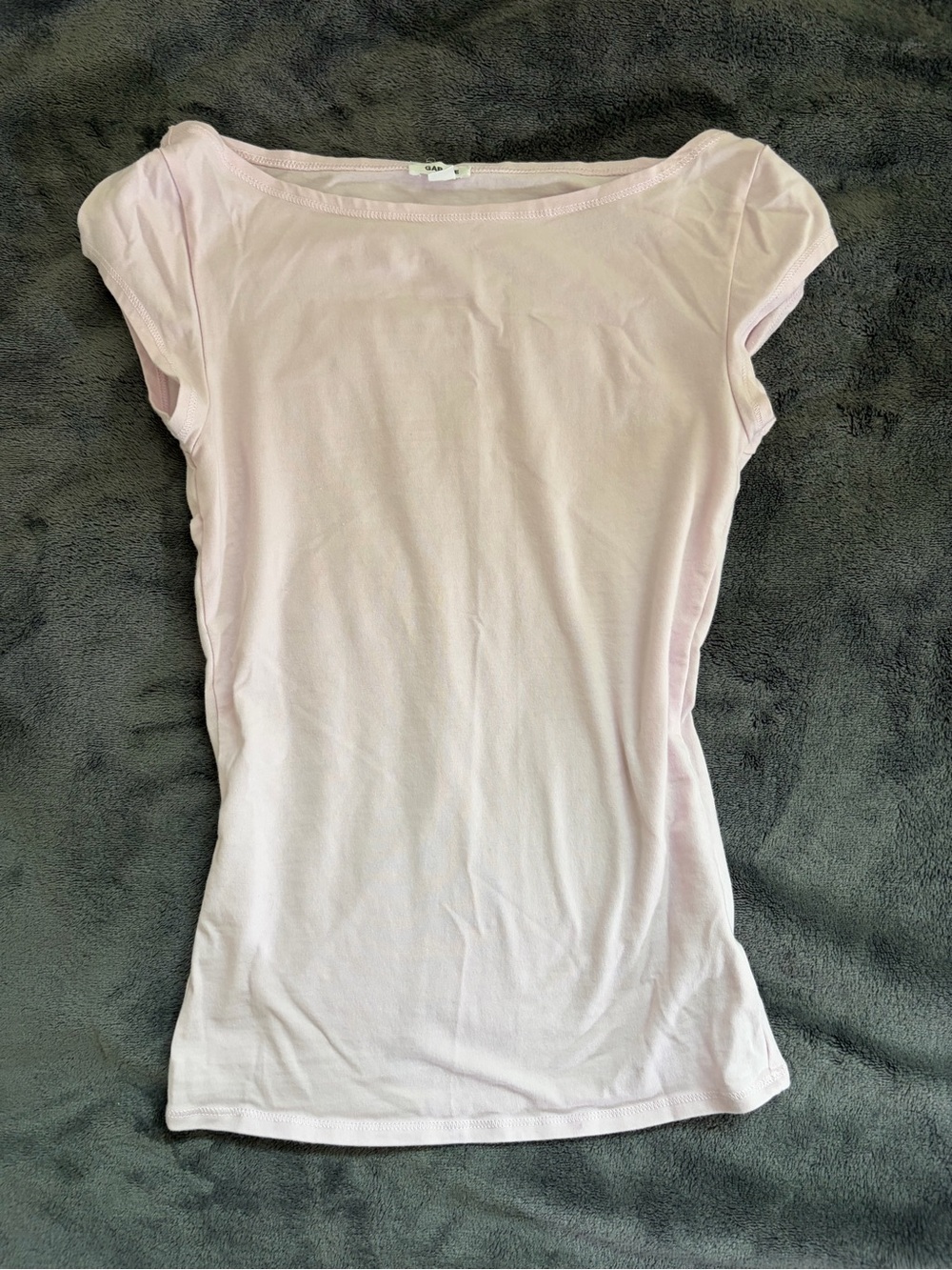 GARAGE pink Estelle Boatneck Short Sleeve T Shirt